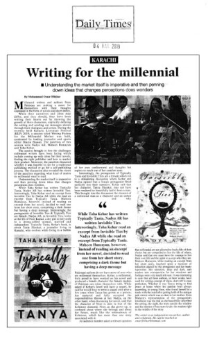 Writing for the Millennial
4 March 2019 | Daily Times