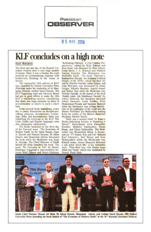 KLF concludes on a high note
5 March 2019 | Pakistan Observer